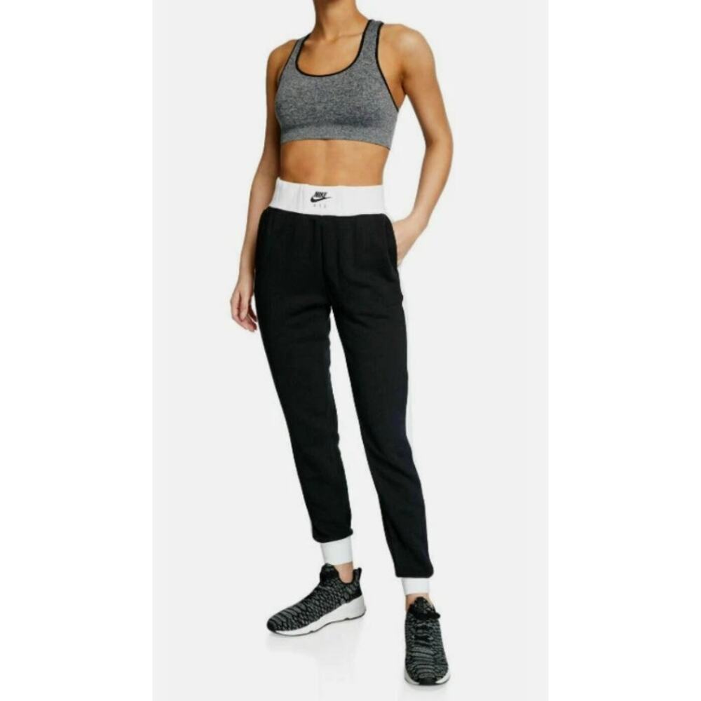 Nike Air Sportswear Jogger Pants Sz Large Black High Rise Athleisure Activewear